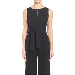 Lafayette 148 Tamara Wide Leg Black Jumpsuit Sz 4